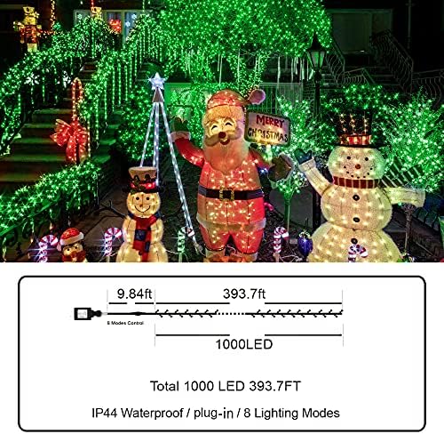 KNONEW 403ft 1000 LED Christmas Lights Outdoor String Light for Tree Decor