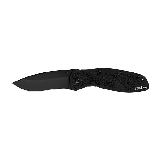 Kershaw Blur Pocket Knife, Black, 3.4 Inch Recurve Blade