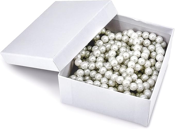 TheDisplayGuys - 25-Pack #34 Cotton Filled Cardboard Paper Jewelry Boxes Gift Case - Matte White (3.9" x 3.9" x 2.0") - for Shipping or Storage