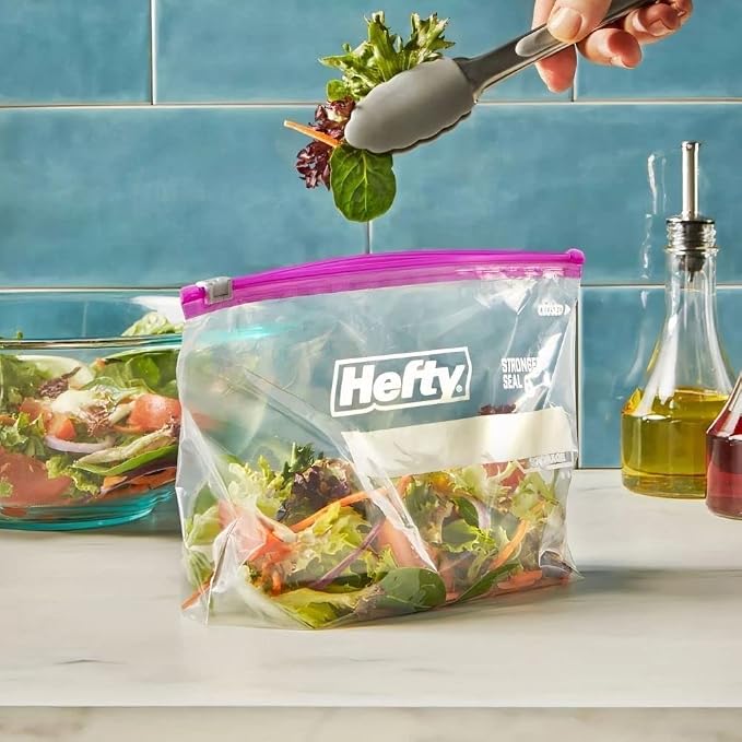 Hefty Slider Storage Bags, Half Gallon Size (32 Count (Pack of 2)