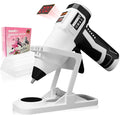 MONVICT Cordless Digital Display Hot Glue Gun with Holder Base | Adjustable Temp,Smart Auto-Off,Silicone Pad,7.4V 2.6Ah Rechargeable Battery, Full Size, Handheld Electric,10 Glue Sticks