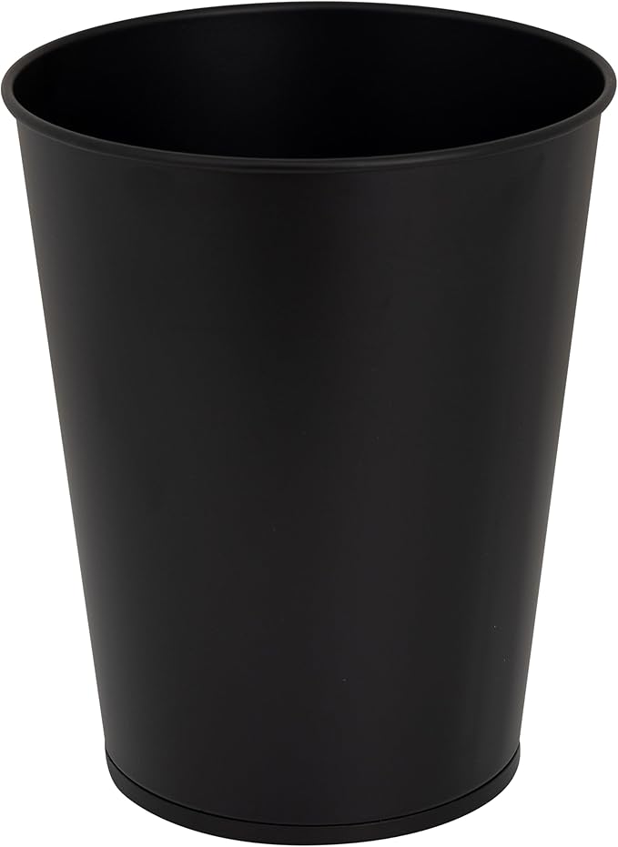 Bath Bliss Trash Can, Toilet Brush and Plunger 3 Piece Bathroom Set in Matte Black