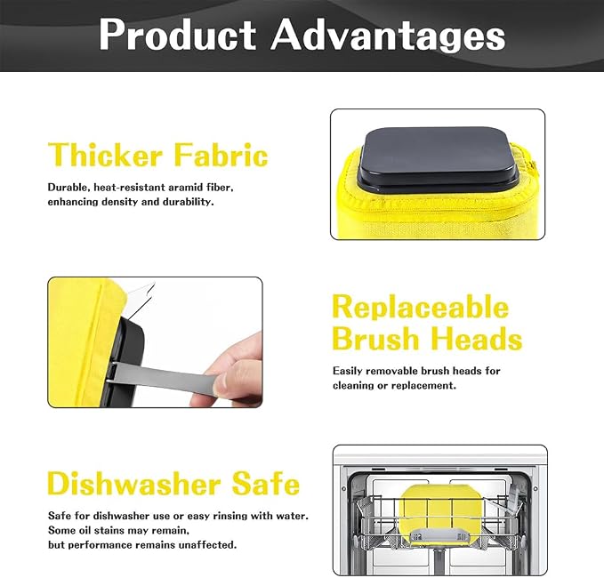 Grill Brush for Outdoor Grill,Grill Brush Bristle Free BBQ Grill Brush with Durable Scraper for Cast Iron/Stainless-Steel Grates, 2 BBQ Replaceable Grill Cleaner Brush, Gifts for Men/Dad