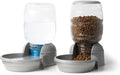 Petmate Replendish Gravity Automatic Dog Water Dispenser Pet Waterer and Pet Feeder Set with Microban Protection Base, 100% BPA Free, Wide Mouth Bowl - 2.5 Gallon Water, 10 lb Food