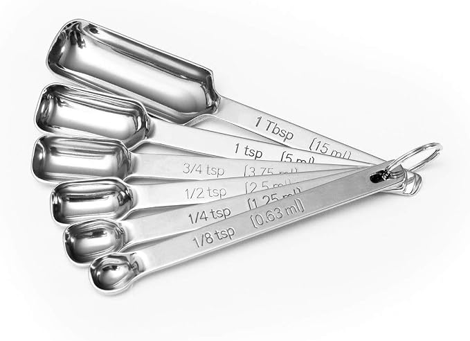 Measuring Cups and Spoons Set by Taza Kitchenware - 13 Piece Stainless Steel Metal Durable Stackable Compact Easy Scoop Cups and Spoons