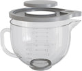 Glass Bowl Compatible with KitchenAid 4.5 & 5-Quart Tilt-Head Stand Mixers | Includes Lid, Measurement Markings & Spout Cover – Dishwasher, Microwave & Freezer Safe