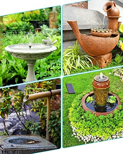 Biling Solar Fountain for Bird Bath, Solar Panel Kit Outdoor Solar Water Pump with 4ft Tubing for Hummingbird Bath, Small Pond and Fish Tank