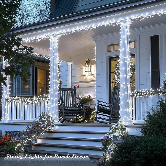 JMEXSUSS 168FT 600 LED White Christmas Lights Outdoor with Remote