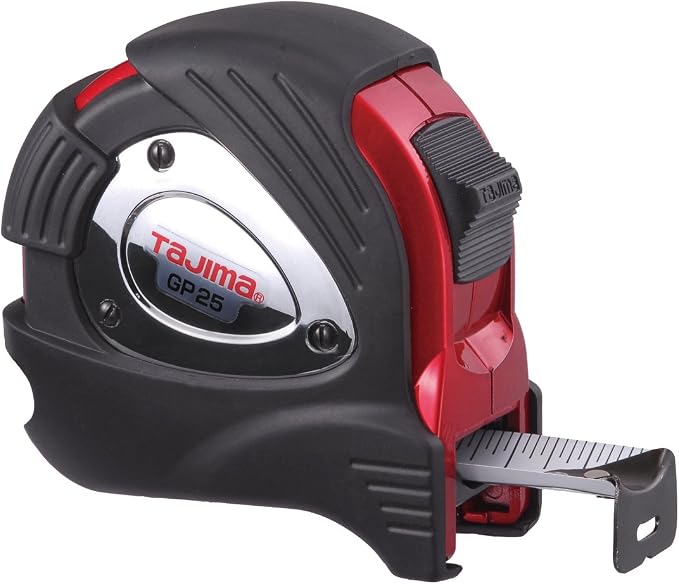 TAJIMA Tape Measure - 25 ft x 1 inch G-Plus Measuring Tape with Armored Case & Acrylic Coated Blade - GP-25BW