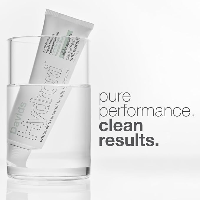 Davids Nano Hydroxyapatite Remineralizing Fluoride Free Unflavored 4oz | Whitening + Enamel Health, SLS Free, Antiplaque, Fresh Breath, Made in USA, Nano-Hydroxyapatite Toothpaste