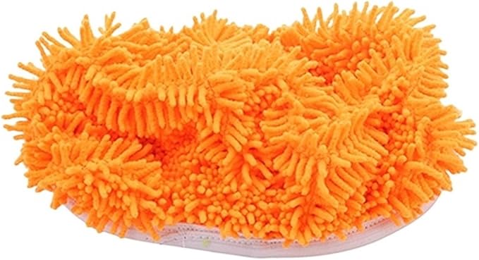 2pcs Reusable Microfiber Mop Pads, Compatible for Swiffer Sweeper Dry Sweeping Cloth Washable Wet Mopping Cleaning(A-Orange)