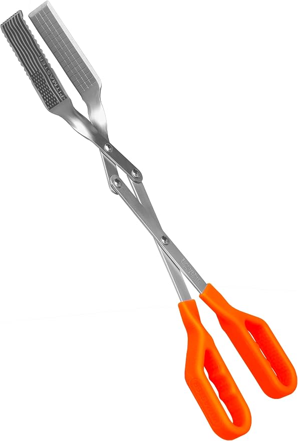 Pitmaster BBQ Tongs, Heavy Duty Long Metal Kitchen Tongs, Stainless Steel Set for Outdoor Grill, Barbecue Tongs for Cooking Tongs Grilling Tongs. Not Locking Metal Tongs, Kitchen Utensils