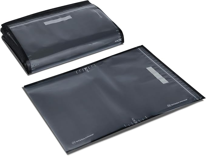 Resealable Vacuum Seal Zipper Bags 15" x 20" (50 Count) 5.5 Mil (Black & Clear) BPA Free Heavy-Duty Commercial Grade Reclosable Storage Bag, Sous Vide, Meal Prep, Freezer Storage & Food Preservation