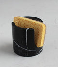 Nawgnail Natural Marble Travertine Sponge Holder for Kitchen Counter, Drying Rack, Sponge Caddy for Sink Organizer - Nero Portoro Marble