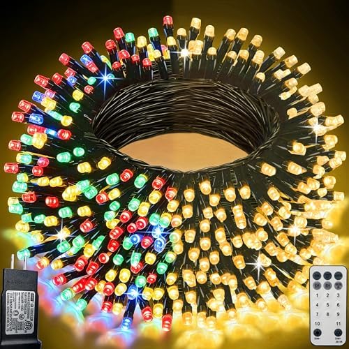 Pooqla 200 LED Color Changing String Lights with Remote, 66 ft