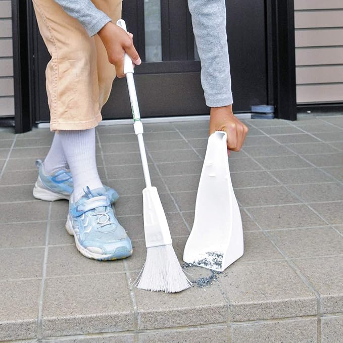 Azuma AZ190-ent Broom Dustpan Set, Petit Dustpan Set, for Entryway, Dustpan Width: Approx. 3.5 inches (9 cm), Total Length: Approx. 16.1-22.0 inches (41-56 cm), Flexible Spikes Even Fine Trash