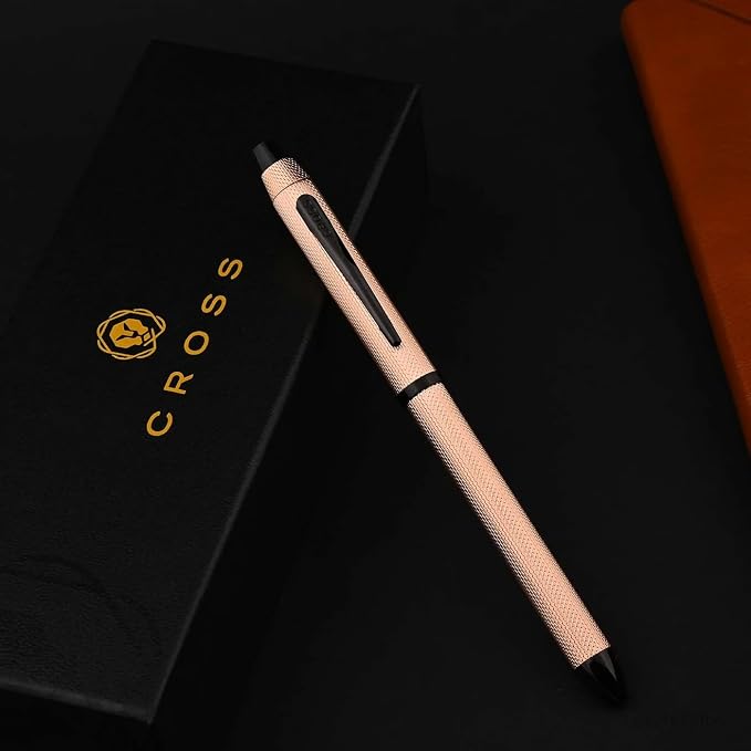 Cross Tech3+ Refillable Multi-Function Ballpoint Pen with Stylus, Medium Ballpen And Pencil, Includes Premium Gift Box - Brushed Rose Gold