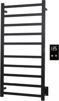 Topdattion Electric Towel Warmer | Super Thin | with Timer & Temperature Multi-Level Adjustments | Hardwired & Plug-in | 10 Bar | Matte Black Finish