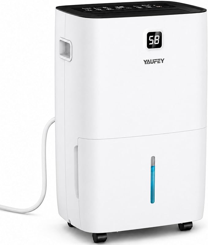 Yaufey 150 Pints Dehumidifier for Home, Basement and Large Room up to 7000 Sq. Ft., with Drain Hose, Timer, Intelligent Humidity Control and Large Water Tank