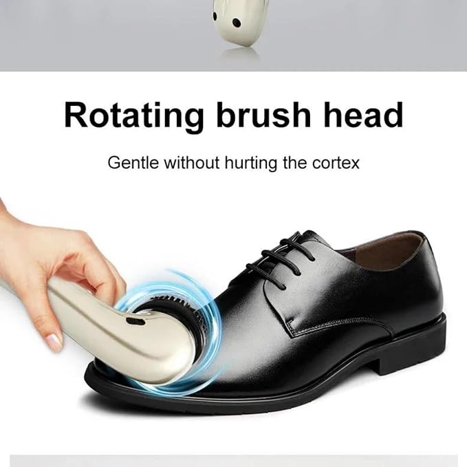 USB Rechargeable Electric Shoe Polisher,Portable Handheld Leather Shoe Shine Machine with Replacement Brush Heads,Multifunctional Leather Care Buffer for Shoes,Bags,Sofas,Car Seats,Brass