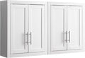 Crosley Furniture Savannah 2-Piece Wall Kitchen Storage Cabinet, Cabinets for Laundry, Bathroom, White