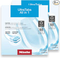 Miele UltraTabs All-in-One Dishwasher Detergent Tabs, Compatible with All Dishwashers, 60 Tabs, 2 Pack
