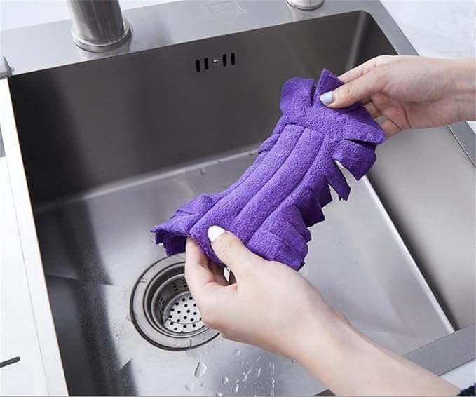 Chenille Microfiber Duster, 360° Reusable Fleece Duster Refills, Chenille Microfiber Dust Duster with Removable Washable Cloth Covers, for Ceiling Blinds Shelf Furniture (12set)