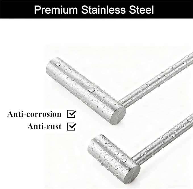 Towel Racks for Bathroom, NEWRAIN 30 inch Double Bath Towel Bar Wall Mounted, Stainless Steel Kitchen Towel Holder, Brushed Nickel Towel Rod Towel Rail Hange