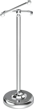 Toilet Paper Holder Stand, Polished Chrome Toilet Paper Holder Free Standing, Post Pivoting Design & Stable Weighted Base SUS304 Stainless Steel for Bathroom(Mega Roll)