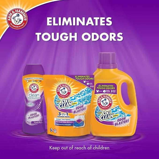 Arm & Hammer Plus Oxiclean Odor Blasters Fresh Burst, Liquid Laundry Detergent, 224 Fl Oz - Pack of 2