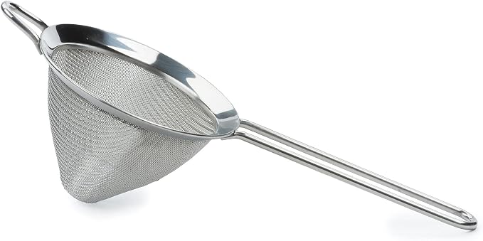 RSVP International Endurance Kitchen Collection, Stainless Steel Fine Mesh Conical Sieve/Colander, Multi-Purpose for Cooking, Baking, Loose Leaf Tea, Bar Strainer Cocktails, 4-Inch