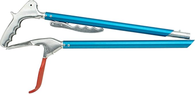 Midwest Gloves M-1 Series Collapsible 40"L Snake Tongs (Blue, 1" Wide Jaw, Rubberized)