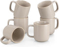 vancasso 16 oz Coffee Mugs Set of 6, Large Ceramic Mug with Handle, Unique Glaze Coffee Cups for Latte, Cappuccino & Hot Cocoa, Dishwasher & Microwave Safe, Gray, Series PLAYA