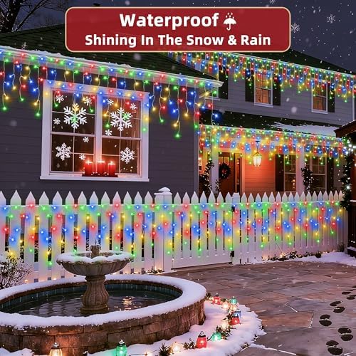 1620 LED Christmas Lights Outdoor 164 FT with 360Drops, Christmas Decorations Hanging Lights 12 Modes, Dimmable Outsite Fairy String Lights for Wedding Party Holiday Winter Wonderland Decor Multicolor