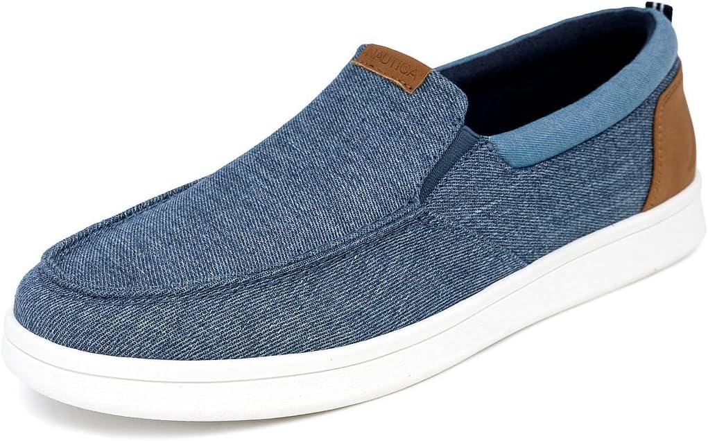 Nautica Men's Slip-On Loafers Casual Moc Toe Sneakers Boat Shoes Slipper for Men – Lightweight & Comfortable - Derwin
