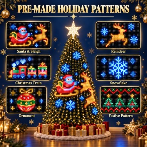 Christmas Tree Pixel Lights, USB Powered Animated Light Show with Remote