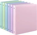 1-1/2'' 2-Inch 3-Ring Binder with Pockets, Premium View Binders with Three Ring Binders Holds up to 200/325/450 Sheets US Letter Size, Bulk Pack of 6 (1-inch Pastel 6 Packs)