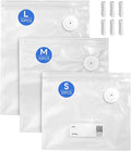 Reusable Vacuum Sealer Bags for Food, 30 PCS BPA-Free Food Storage Bags with Air Valve, Leakproof & Odor-Resistant for Sous Vide, Freezer & Microwave, Compatible with Most Vacuum Sealers