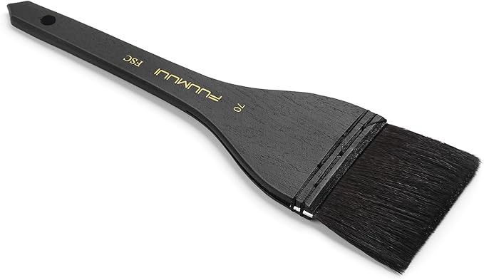 Flat Watercolor Brushes, Fuumuui 70mm Professional Squirrel Hair Flat Hake Brushes, Artists Scale Large Paint Brush with Long Handle for Watercolor and Acrylic Paints