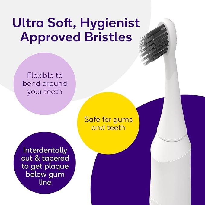 Burst Original Sonic Electric Toothbrush for Adults (White) | Rechargeable Electric Sonic Toothbrush | Soft Bristle Deep Clean Stain & Plaque Removal | 3 Modes: Teeth Whitening, Sensitive & Massage