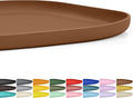 SMILOOL Waterproof Silicone Pet Food Mat with Raised Edge for Dog & Cat | 12" x 12" Non-Slip Small Pet Feeding Mats with Lip for Food & Water Bowl, Food Grade, Easy Cleaning, Brown