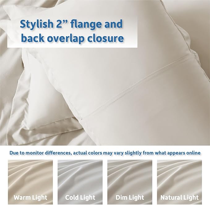 Nestl Off White Duvet Cover Queen Size - Soft Double Brushed Queen Duvet Cover Set, 3 Piece, with Button Closure, 1 Duvet Cover 90x90 inches and 2 Pillow Shams