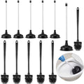 Sawysine 12 Pcs Commercial Toilet Plunger and Brush Set 6 Pack 18" Rubber Plunger with Double Thrust Force Suction Cup Handle and 6 Pack 16.54" Toilet Bowl Brush Bulk for Store Restaurant (Plastic)
