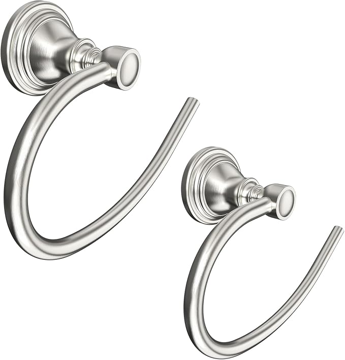 Towel Ring 2 Pack, Stainless Steel Hand Towel Holder for Bathroom Wall Mount, Heavy Duty Towel Hanger for Kitchen, Bath, RV(Brushed Nickel