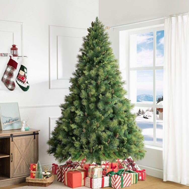 Naomi Home 7.5ft Artificial Prelit Pine Cone Christmas Tree