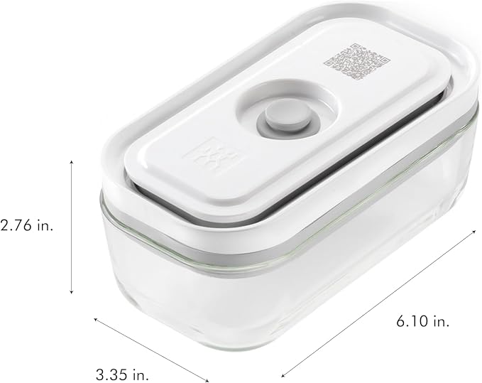 Zwilling Fresh & Save 3-Pc Glass Food Storage Container Set | Airtight Glass Containers Keep Food Fresh Up to 5X Longer with the Fresh & Save Vacuum Pump (Pump Not Included).