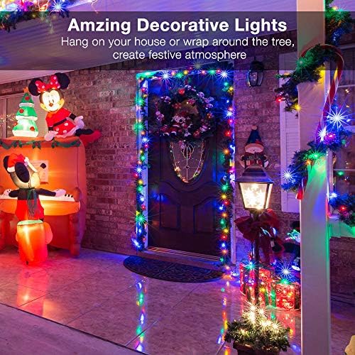BrizLabs Colored Christmas Lights, 139.2ft 600 Count Christmas Tree Lights, 120V UL Certified Connectable Incandescent Mini Light String Set for Outdoor Indoor Xmas Party Garden Home Decor