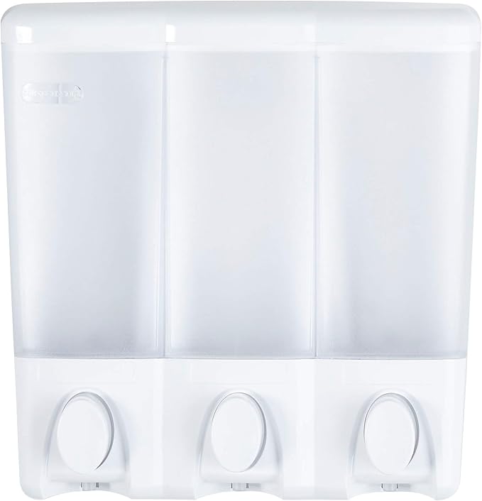 Better Living Products 72350 Clear Choice 3-Chamber Shower Dispenser, White