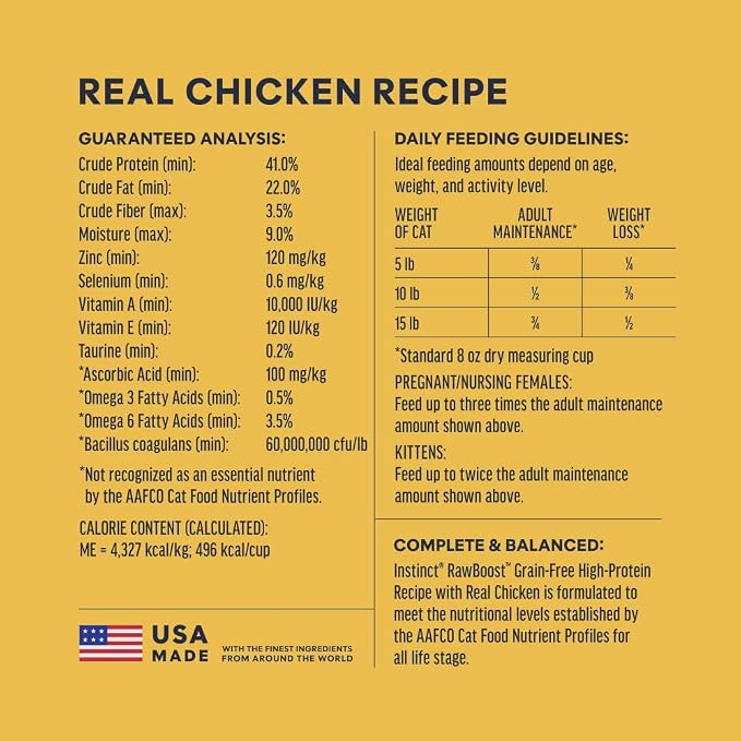 Instinct RawBoost, Dry Cat Food + Freeze Dried, Real Chicken, 10 lb Bag | High-protein kibble with FreshDried raw bites, grain-free, cage-free chicken recipe, minimally processed, complete nutrition