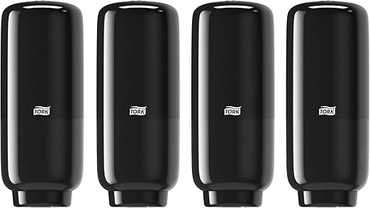Tork Intuition Sensor Skincare Dispenser Black S4, for Hand Soap and Hand Sanitizer, Elevation Range, 571608 (Pack of 4)